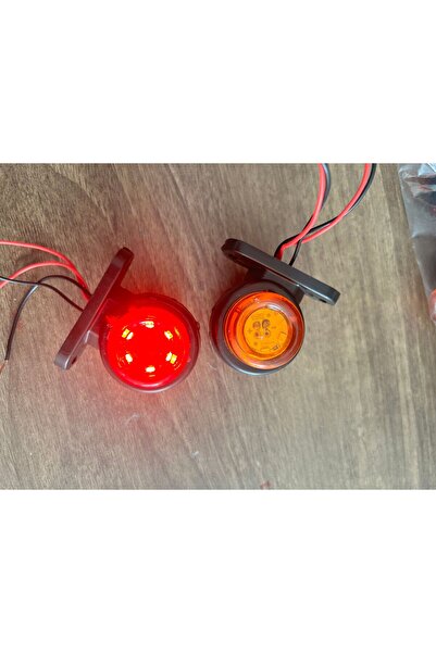 GUMUSONLINE 12 Ledli Takoz Lamba Sarı Kırmızı 1 Adet 12/24 Volt Uyumlu