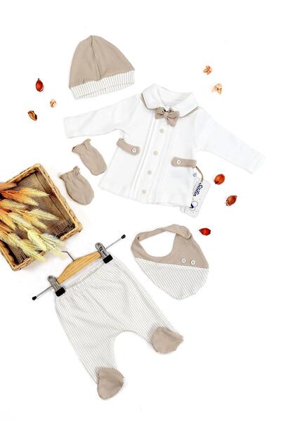 Sitilin طقم خروج من المستشفى من القطن مكون من 5 قطع للأطفال الأولاد - STL6683