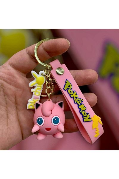 Meyra Accessories 1 piece cute marvel pokemon figured quality silicone keychain bag accessory gift key
