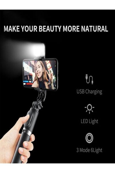 çelikwork inspiring technology LED Işıklı Tripod Kablosuz Selfie Çubuğu, Tripod Standı