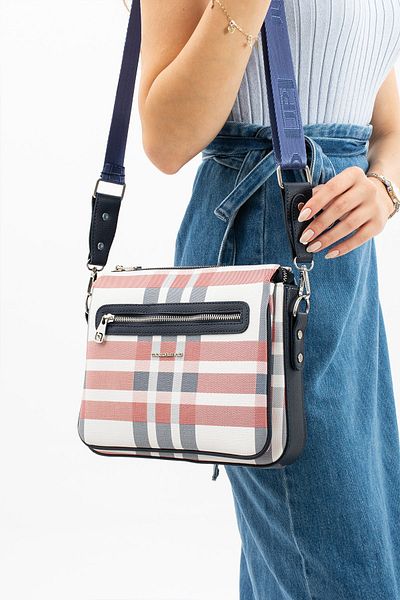 Just Polo 9002 Model Hooded Plaid Women's Shoulder Bag - Suitable for Cross Use