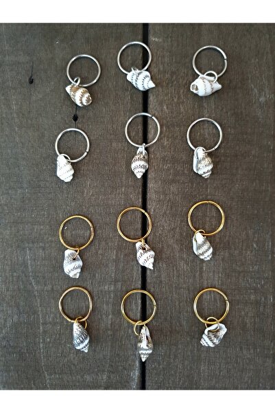 denizdengelen Set of 12 Tiny Seashell Hair Earrings