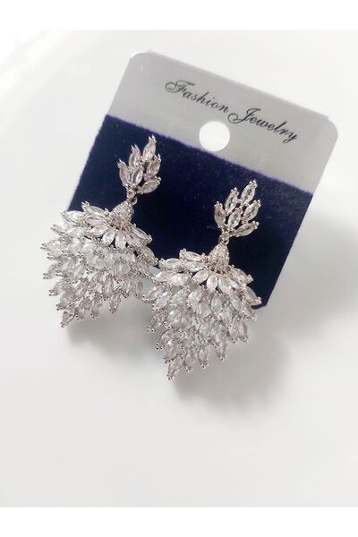 DEVİ fashion Kristal Taşlı Abiye Damla Küpe