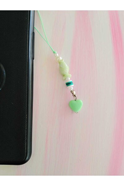 nasclaycollection فيمو سحر الهاتف الديكور الأسماك الخضراء الصغيرة