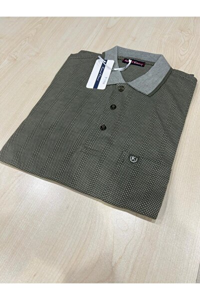 KEMAL EKİNCİ Men's Polo Collar Pocket Patterned Hered T-Shirt