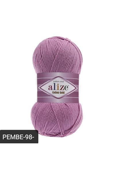 Alize Βαμβακερό χρυσό 100 γρ. νήμα πλεξίματος Amigurumi νήμα χειροποίητο νήμα πλεξίματος νήμα διάτρησης νήμα πλεξίματος Κωδικός χρώματος-ροζ-98-