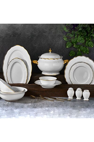Aryıldız Porselen Yemek Takımı Beyaz-altın Yaldızlı