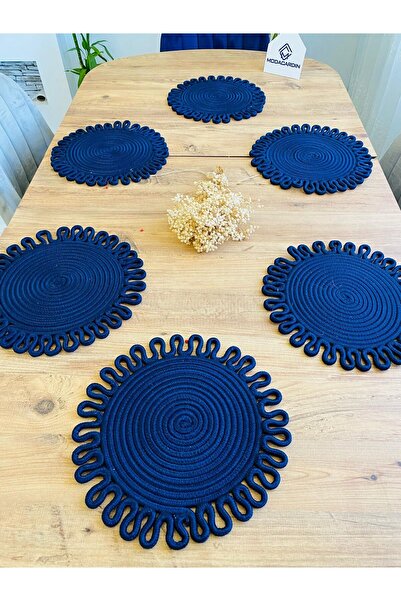 ModaCardin Placă de serviciu americană din răchită din iută 6 bucăți