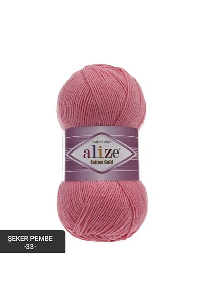 Alize Βαμβακερό χρυσό νήμα Amigurumi 100 gr Χειροποίητο πλεκτό χρώμα Ροζ δράση