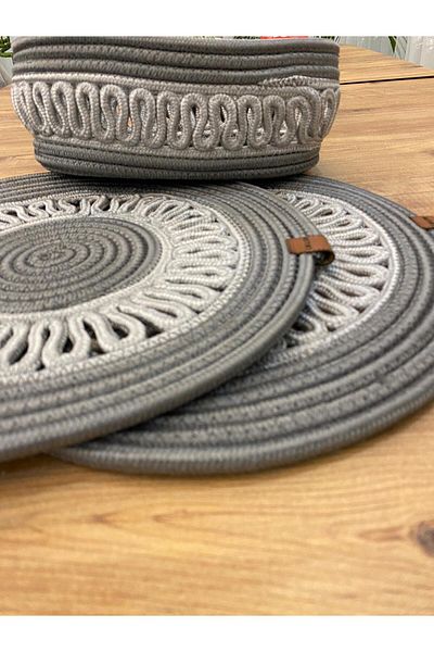 ModaCardin 3 Piece Jute Wicker American Service Plug and Basket Set