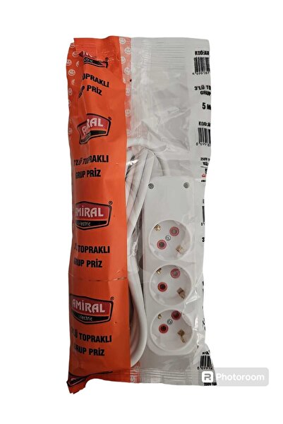 HKN Amazing Amiral electric 3lü 5 Mt Topraklı Grup Priz