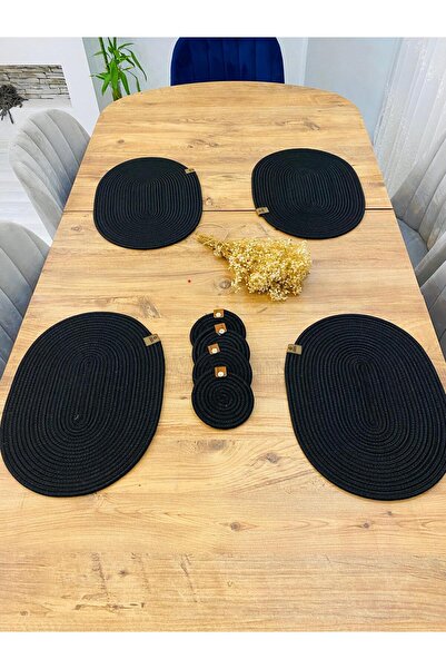 ModaCardin 8-dijelni set od jute i pruća Podmetač ovalnih tanjira i držača za...