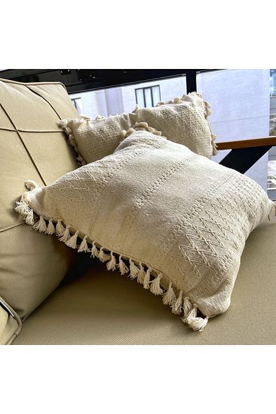 nonamino Cotton Lace Zippered 2-Piece Throw Pillow Cover Set