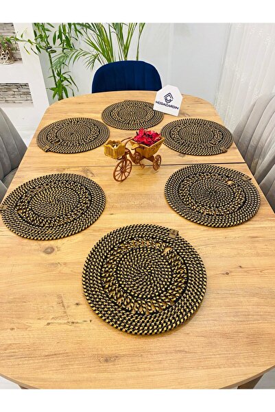 ModaCardin jüt hasır amerikan servis supla 6 parça