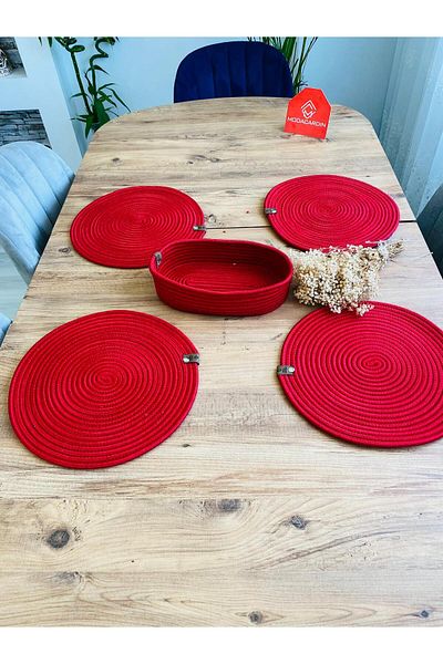 ModaCardin 5 Piece Jute Wicker American Service Plug and Basket Set