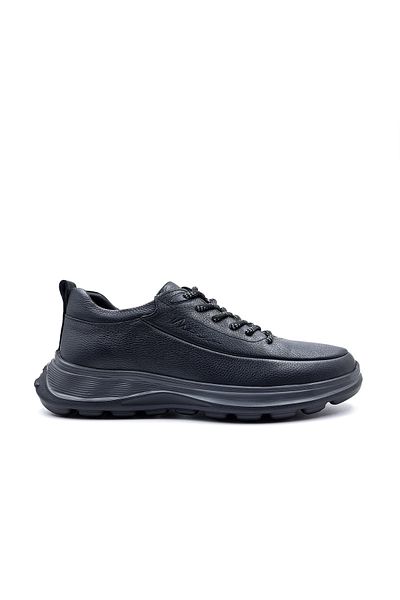 MARCOMEN Men's Black Comfort Shoes - Genuine Leather, Soft and Lightweight Design