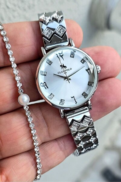 Clup Polo Yeni Sezon Bileklik Hediyelş Metal Kordon Kadın Kol Saati
