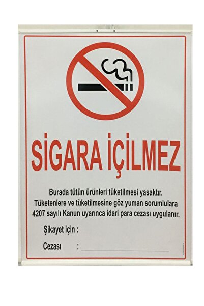AND Sigara Içilmez 50x70 Cm Çıtalı