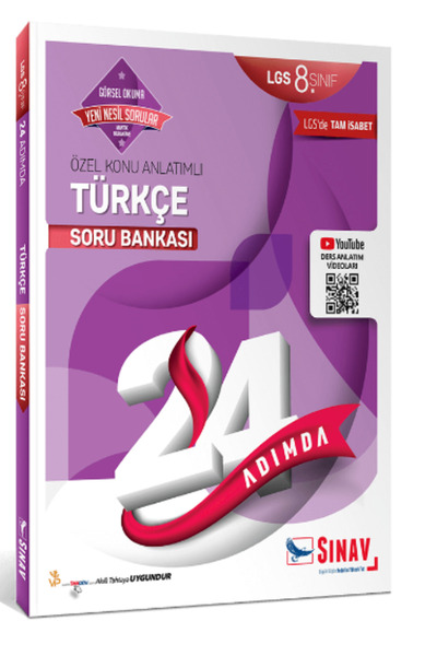 Sınav Yayınları 8. Sınıf Lgs Türkçe 24 Adımda Özel Konu Anlatımlı Soru Bankası