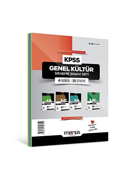 Marka Yayınları 2026 Kpss Genel Kültür Deneme Sınavı Seti 4 Fasikül 25 Deneme