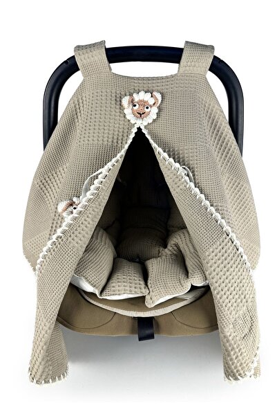 Atölye Eda Exclusive El Işi Kuzulu Pike Puset Örtüsü ve Minderi 2 Parça