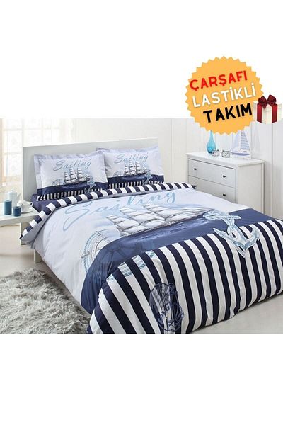 Özdilek Σετ Παπλωματοθήκη Sailing Voyage Μονό Σεντόνια Navy Blue