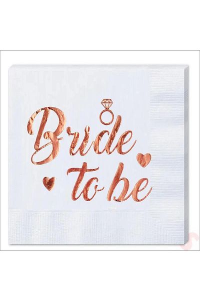 aşkın concept Rose Gold Special Design - 16 Bride to Be Napkins
