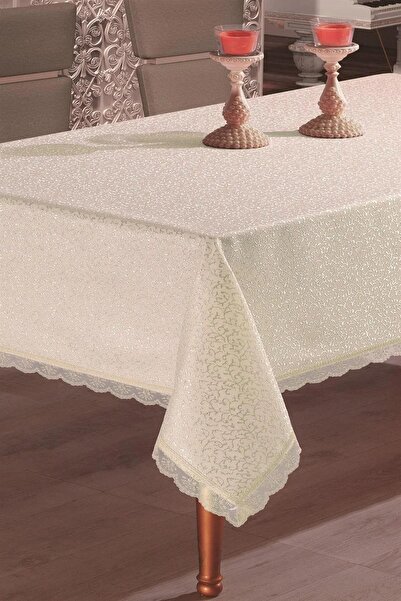 DENİZLİ ÇEYİZ مفرش طاولة دانتيل مقاس 160x220