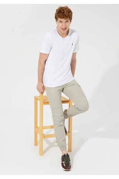 U.S. Polo Assn. Ανδρικό παντελόνι Cargo Khaki - με τσέπες