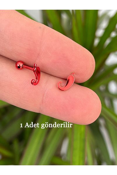 Karınca Piercing Red Chili Pepper Mexican Jalapeno Labret Ear Flat Helix Tragus Piercing Earrings