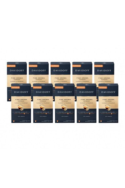 Davidoff Fine Aroma Espresso Elegant & Fragrant Aluminum Capsule Coffee 100 Pcs (Nespresso Compatible)