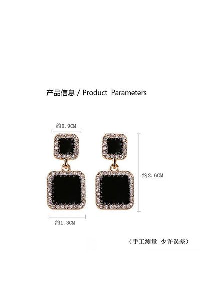 MODAMAYS Jewelled Black Earrings