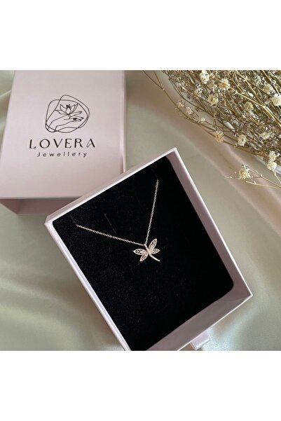 Lovera Jewellery 925 Ayar Gümüş Rose Telkari Yusufçuk Kolye | Kadın Zarif Hediyelik Takı Şık Doğum Günü Hediyesi