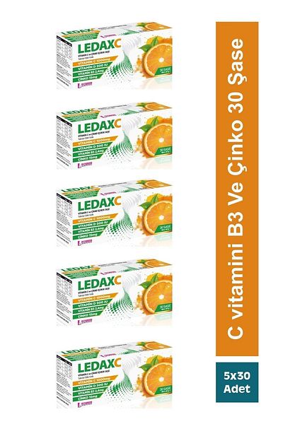 LedaPharma Ledax Vitamin C 1000mg - 30 Sase 5 Boxes