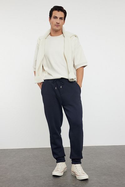 Trendyol Collection Navy Blue-stone Fleece-Jogginghose – 2er-Pack, normale Passform, Gummibein TMNAW25EA00004
