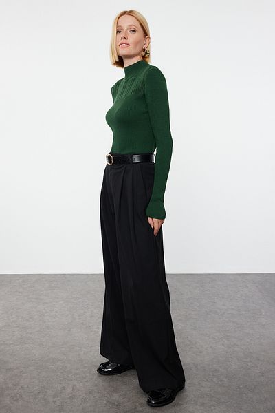 Trendyol Collection Pulover ajurat perforat verde smarald - TWOAW21KZ0934