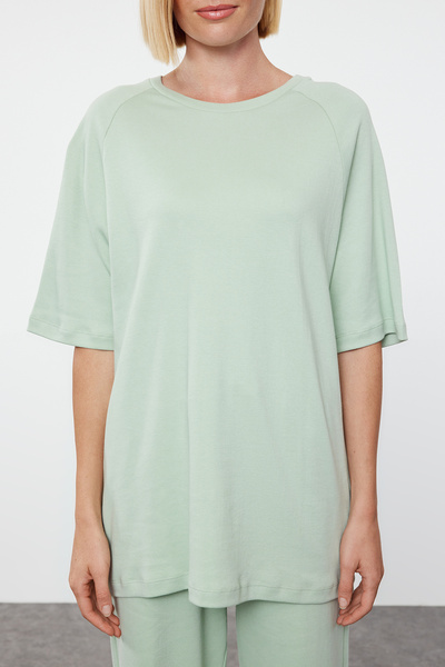 Trendyol Collection Mint Comfortable Fit - Wide Leg Blouse and Trousers Set TWOAW25AU00080