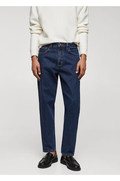 MANGO Man Sam - Pantaloni din jean cu croiala conic