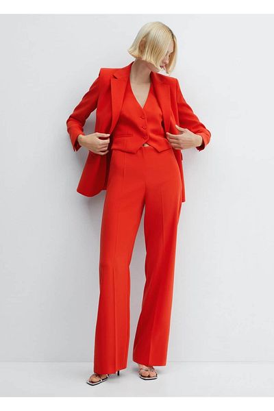 MANGO Woman Stoff-Blazer-Jacke - Gerader Schnitt
