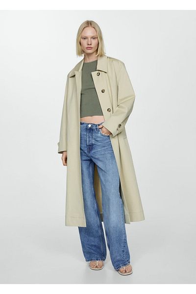 MANGO Woman Pantaloni de jeans cu talie lată