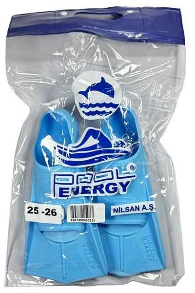 POOL Energy Light Blue Rubber Pallet - 23cm, 25-26 Rubber, 1pair