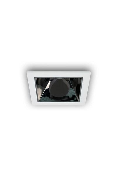 LIGHTMORE Gu10 Lampholder White Frame Platinum Internal Coating - Square Recessed Spot Luminaire