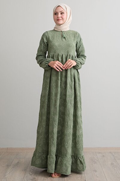 InStyle Embroidery Mint Dress - Patterned and Tasseled