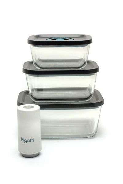 Bigatti Black Storage Container Set - Vacuumed