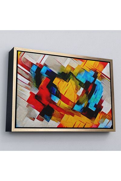 Harita Sepeti Pictură în ulei abstractă în stil Picasso cu cadru Vizualizare pictură decorativă pe pânză de perete-3519