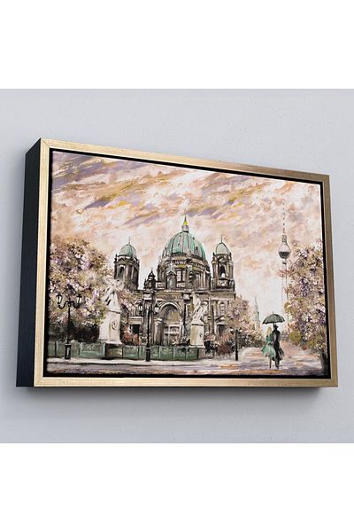 Harita Sepeti Pictură în ulei din Berlin Sephora Cathedral cu cadru Vizualizare Pictură decorativă pe pânză de perete-3501