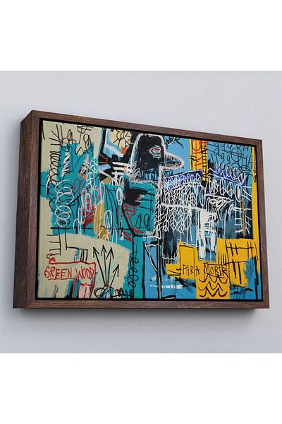 Harita Sepeti Pictură pe pânză Jean Michel Basquiat Blue Bird cu cadru-5060