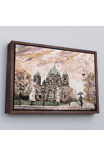 Harita Sepeti Pictură în ulei din Berlin Sephora Cathedral cu cadru Vizualizare Pictură decorativă pe pânză de perete-3501