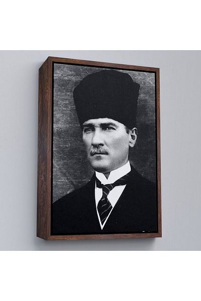 Harita Sepeti Πορτρέτο Ατατούρκ με κορνίζα Μουσταφά Κεμάλ Ατατούρκ Ορθογώνιο Διακοσμητικό Πίνακας Καμβά-60