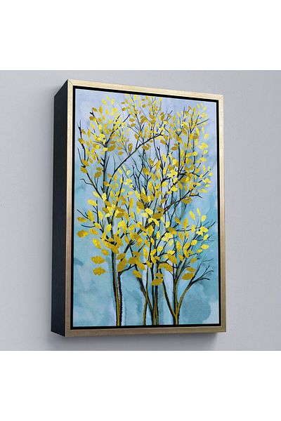 Harita Sepeti Tablou decorativ abstract cu frunze galbene în rame-5178